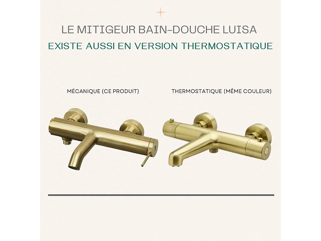 Luisa Mechanische Wannenarmatur gebürstetes Gold Essebagno