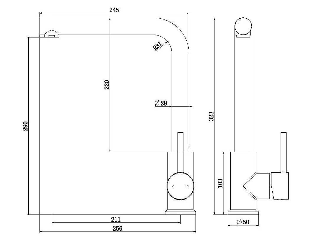 Esseloki mitigeur évier façon inox et bec bleu - Essebagno