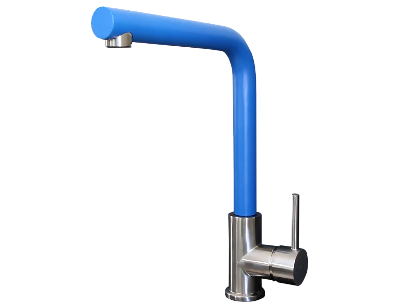 Esseloki Misturadora de lava-loiça em aço inoxidável com bica azul Essebagno