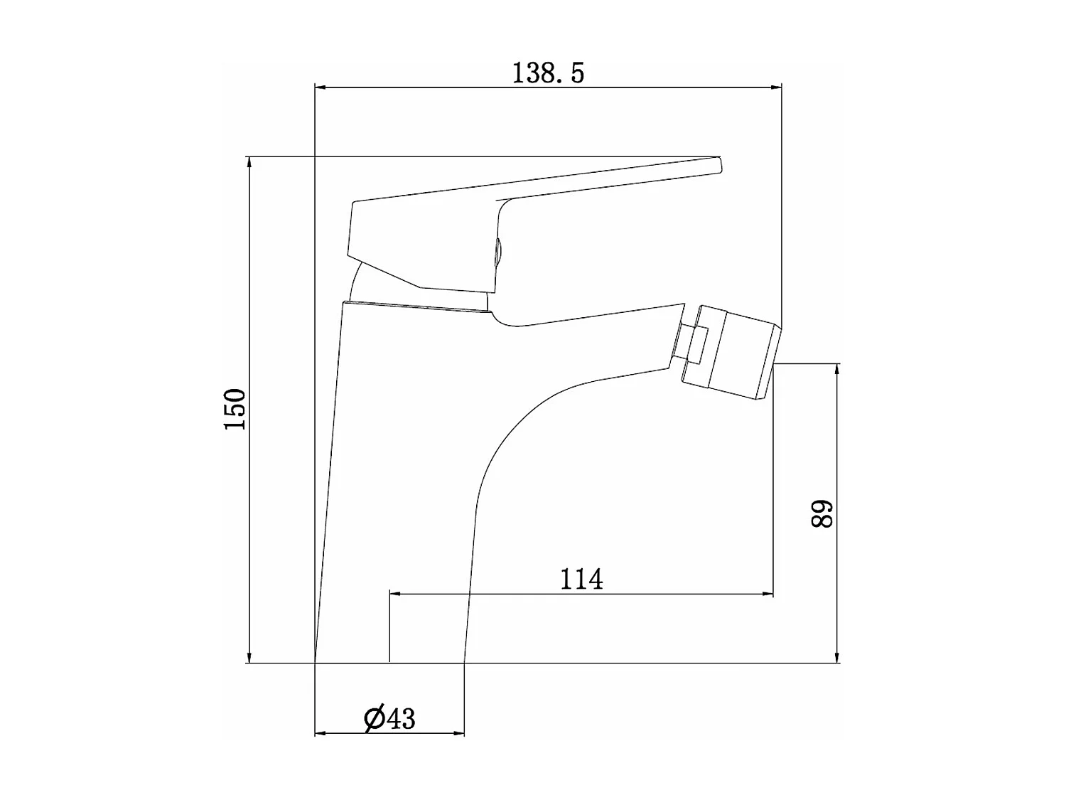 Full Mezclador de bidé oro cepillado Essebagno
