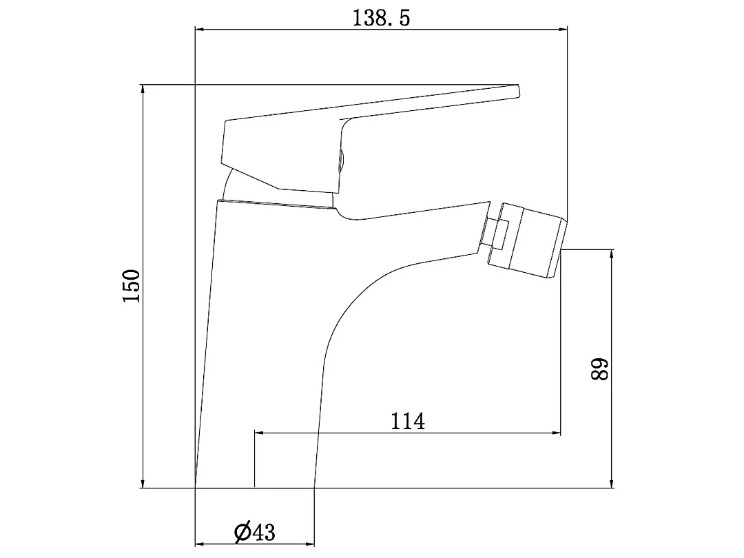 Full Miscelatore per bidet grigio gunmetal Essebagno