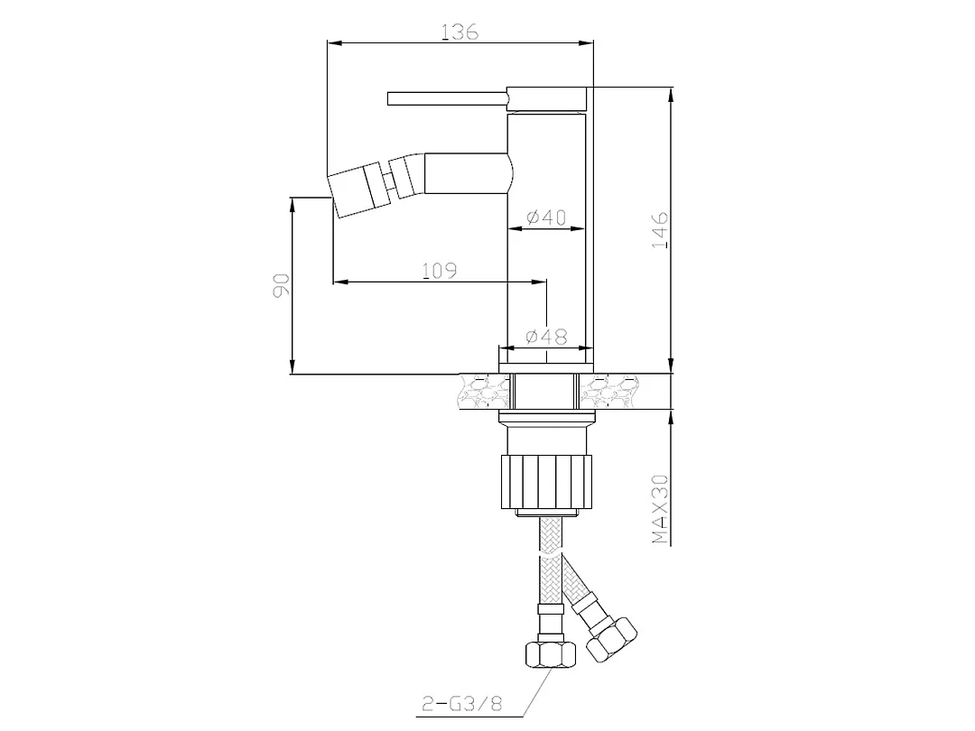Lollipop Mezclador de bidé oro cepillado Essebagno