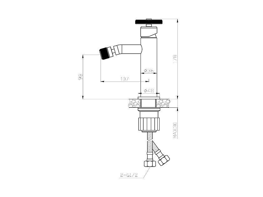 Indus torneira de bidé cobre Essebagno