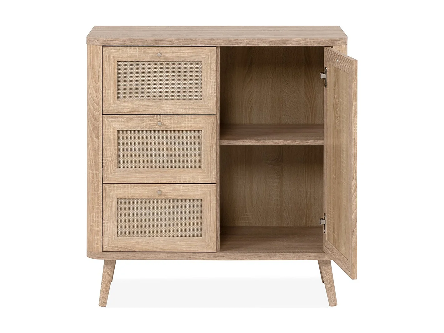 Buffet 1 Porte 3 Tiroirs avec cannage - L81 cm