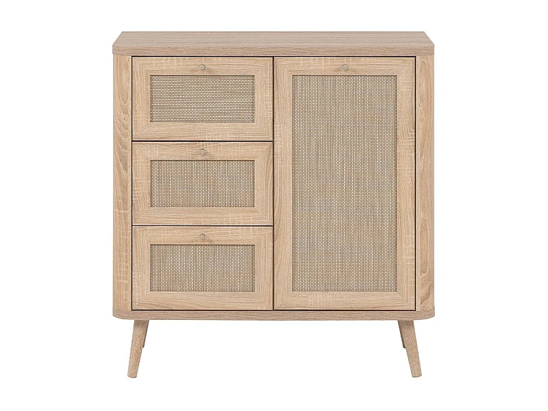 Buffet 1 Porte 3 Tiroirs avec cannage - L81 cm