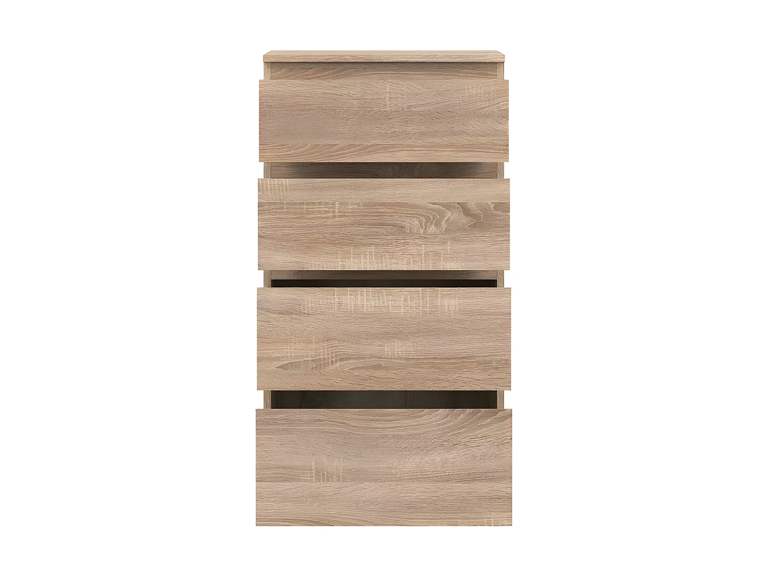 Commode 4 tiroirs Chêne clair - QIZ - L 54.5 x l 35 x H 105 cm