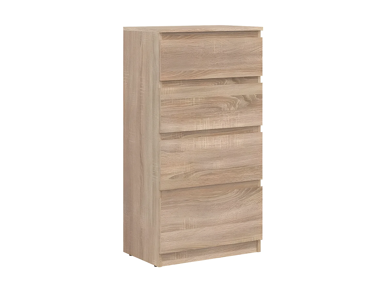 Commode 4 tiroirs Chêne clair - QIZ - L 54.5 x l 35 x H 105 cm