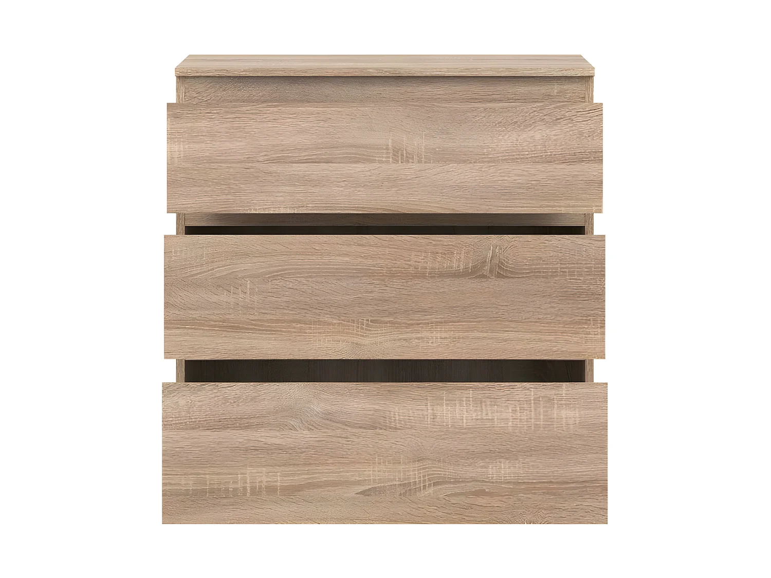 Commode 3 tiroirs Chêne clair - QIZ - L 78 x l 35 x H 84 cm