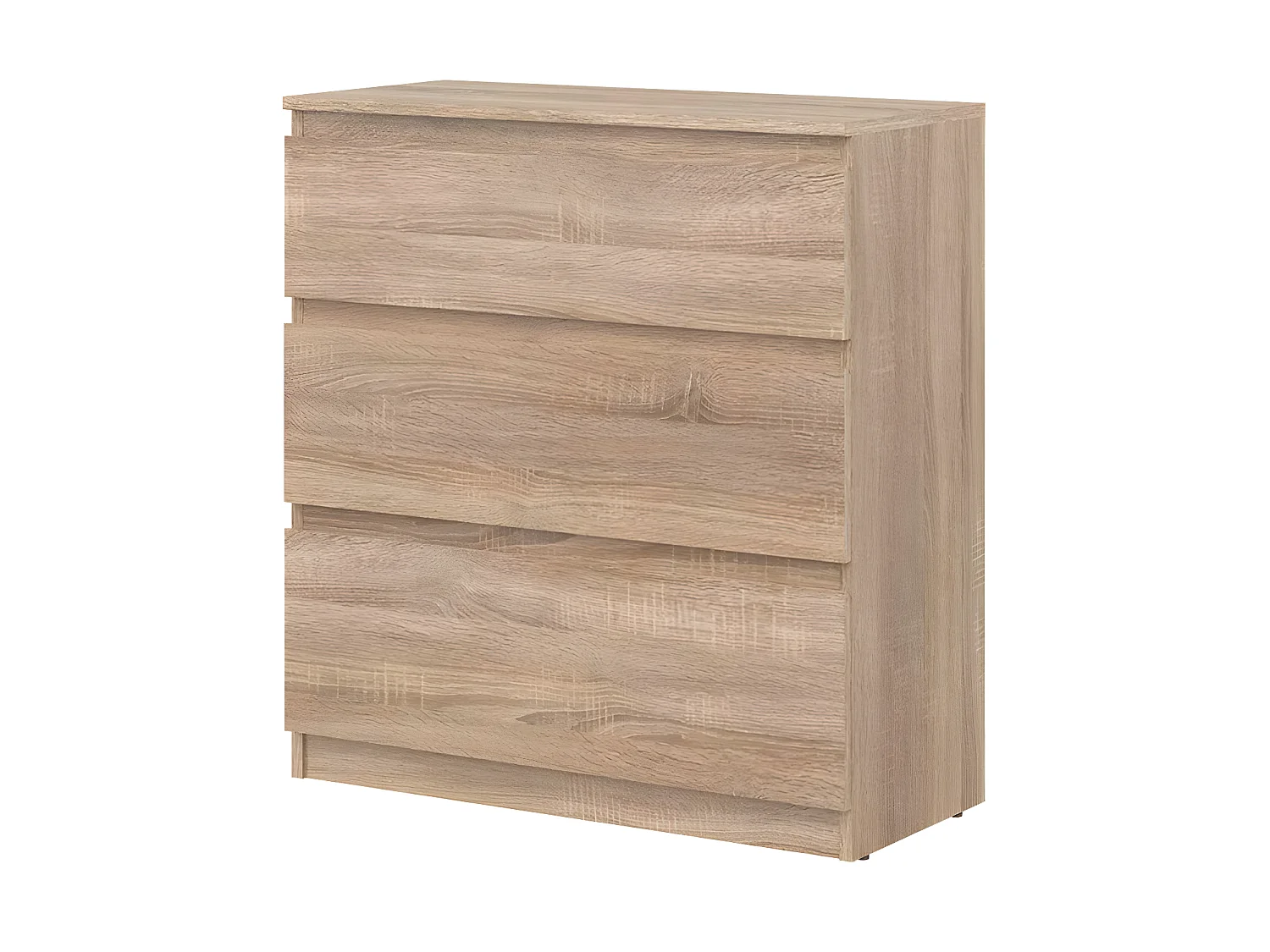 Commode 3 tiroirs Chêne clair - QIZ - L 78 x l 35 x H 84 cm