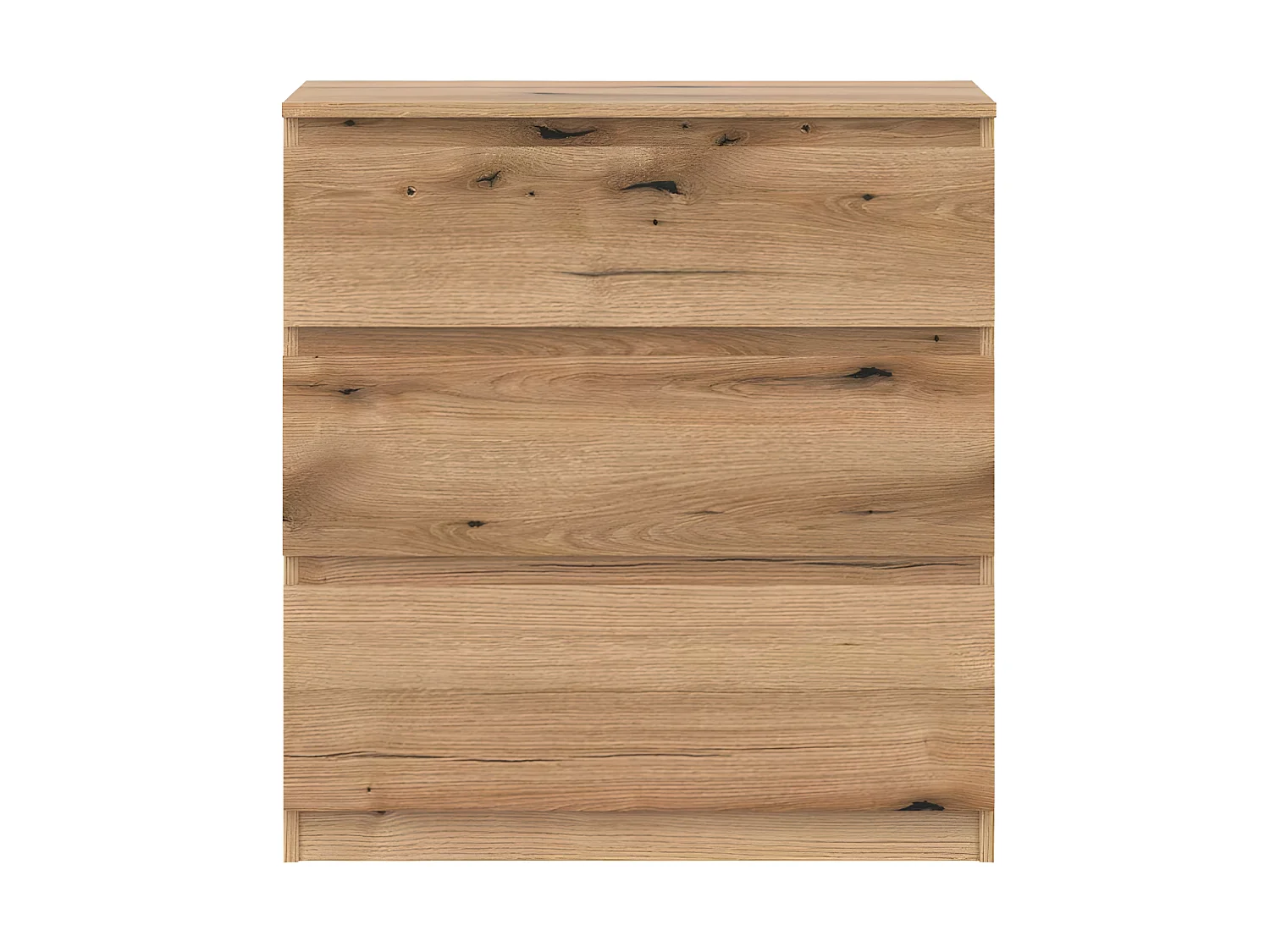 Commode 3 tiroirs Bois clair - QIZ - L 78 x l 35 x H 84 cm