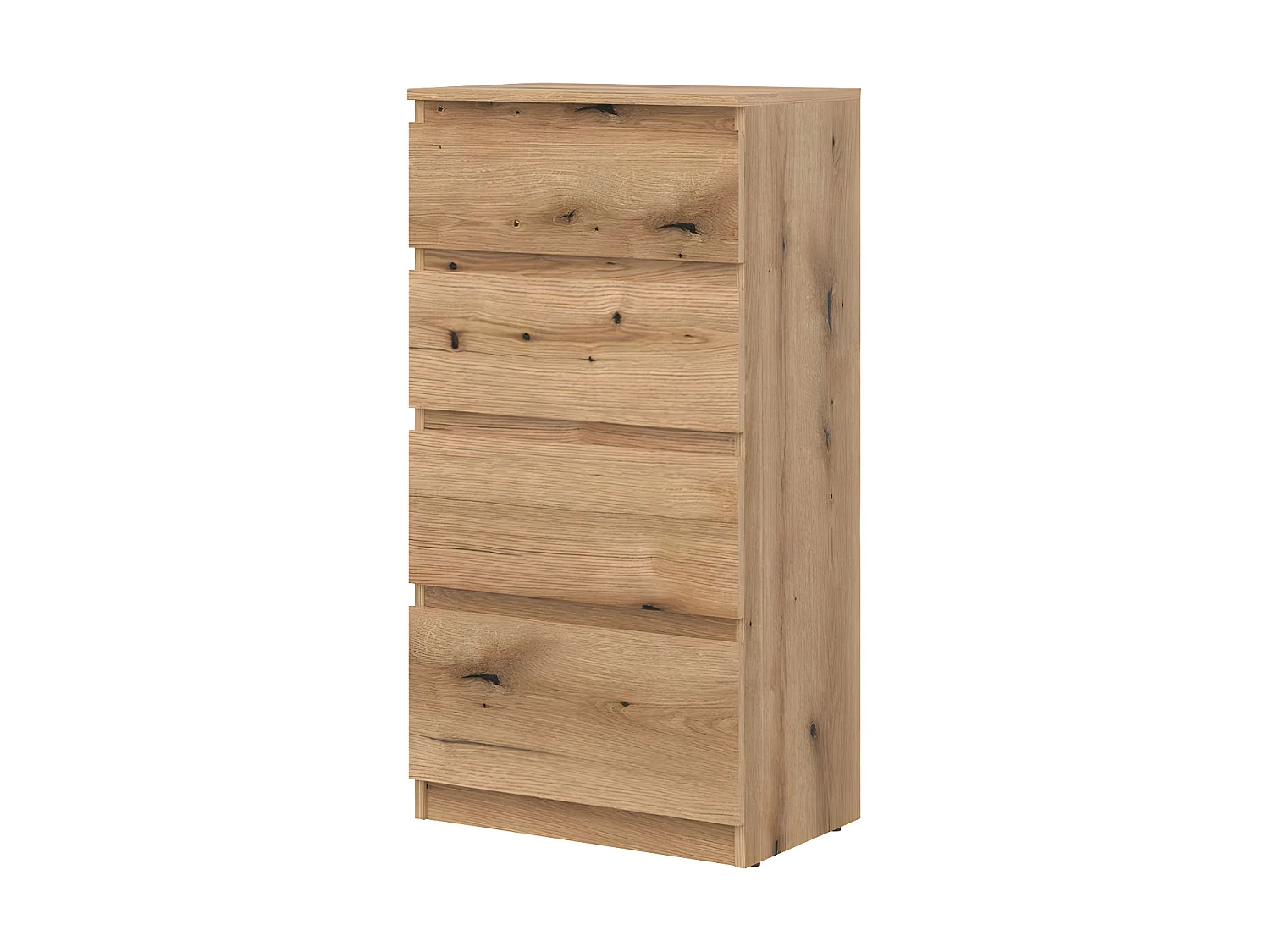 Commode 4 tiroirs Bois clair - QIZ - L 54.5 x l 35 x H 105 cm