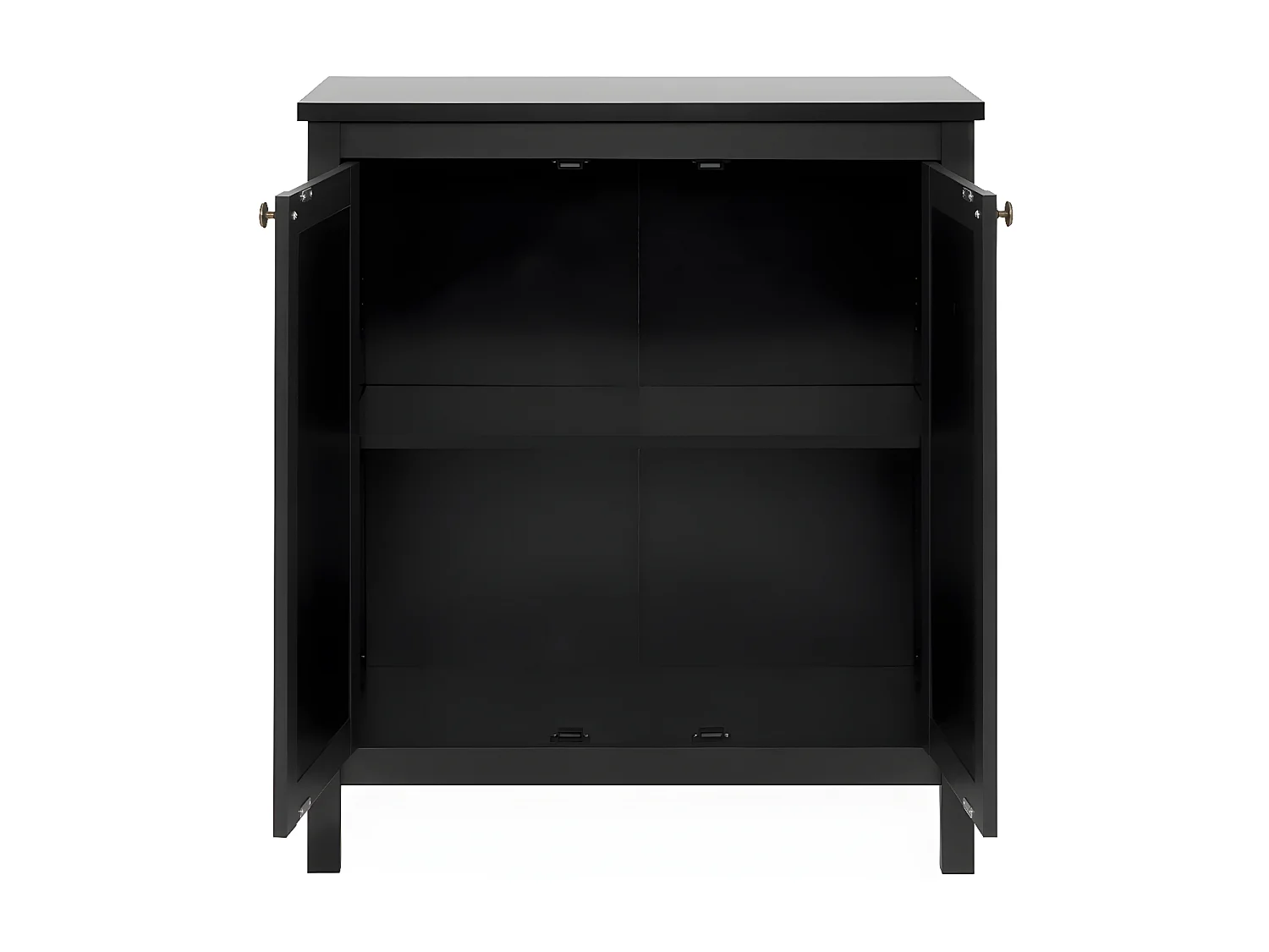 Buffet 2 Portes Noir Cannage Métal L80 cm - KRAKOW