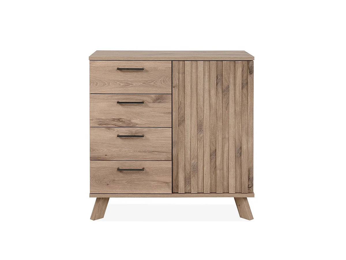 Kredens 4 szuflady 1 drzwi dąb dekor L85 cm - OPOLE