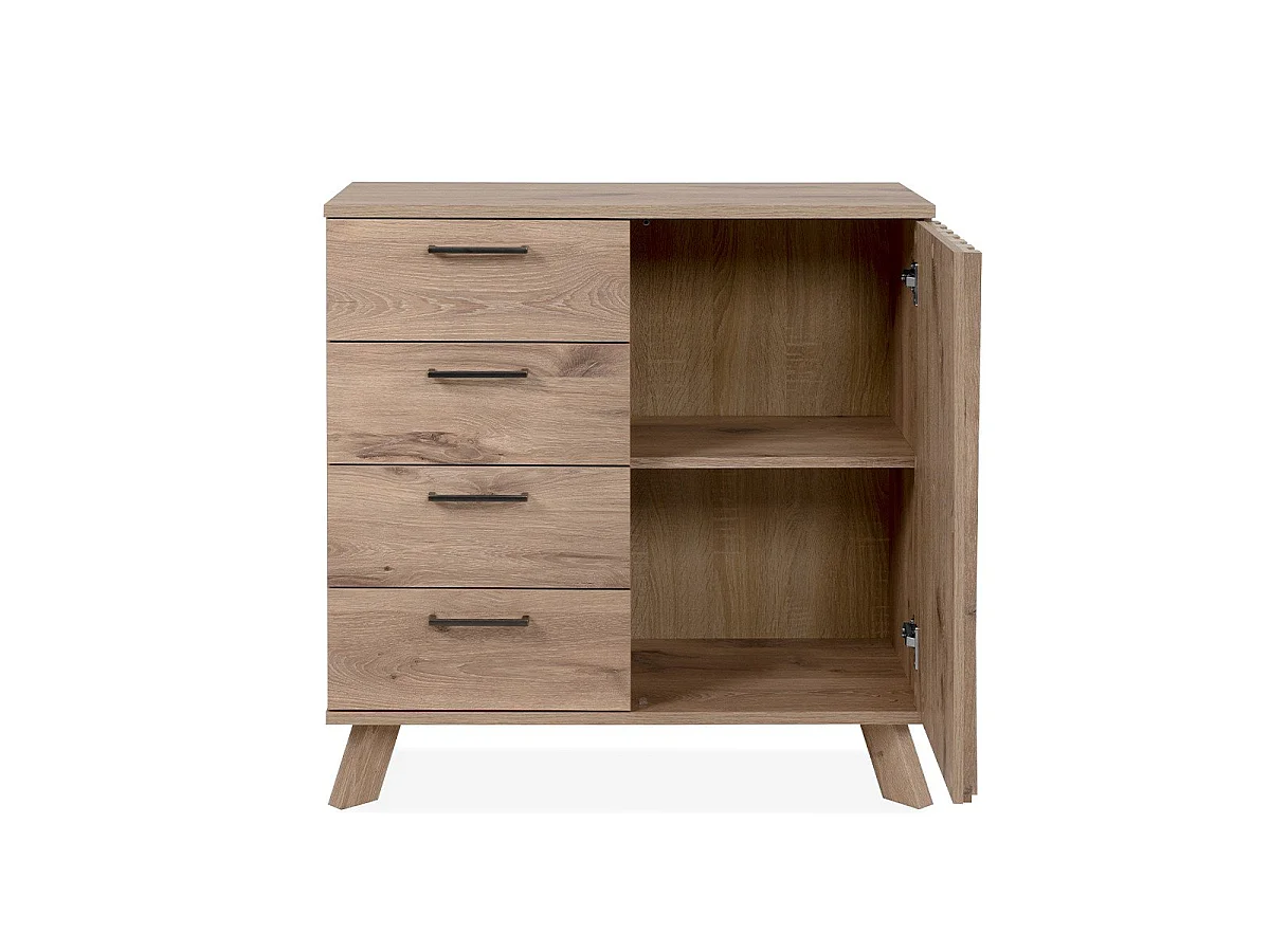 Kredens 4 szuflady 1 drzwi dąb dekor L85 cm - OPOLE