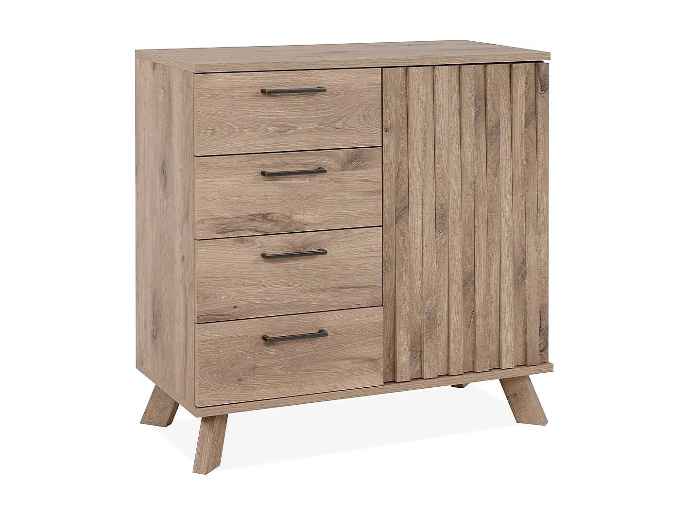 Kredens 4 szuflady 1 drzwi dąb dekor L85 cm - OPOLE