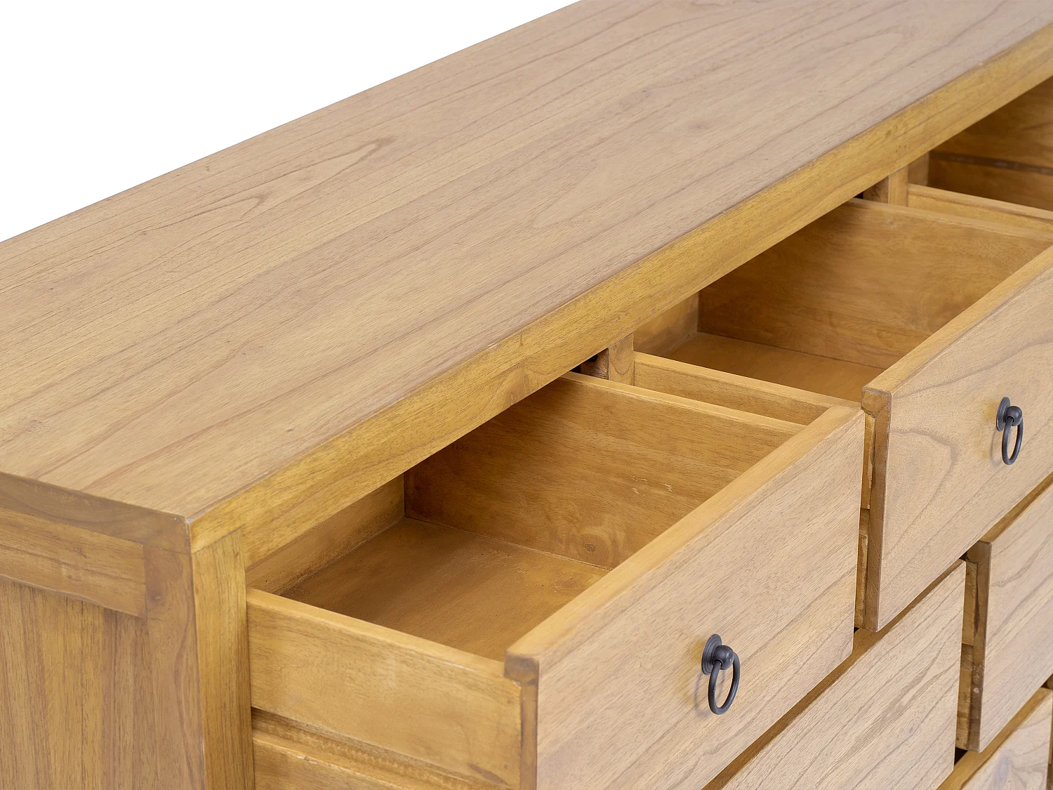 Komoda z 10 szufladami - Drewno mindi - Naturalny - PILABO