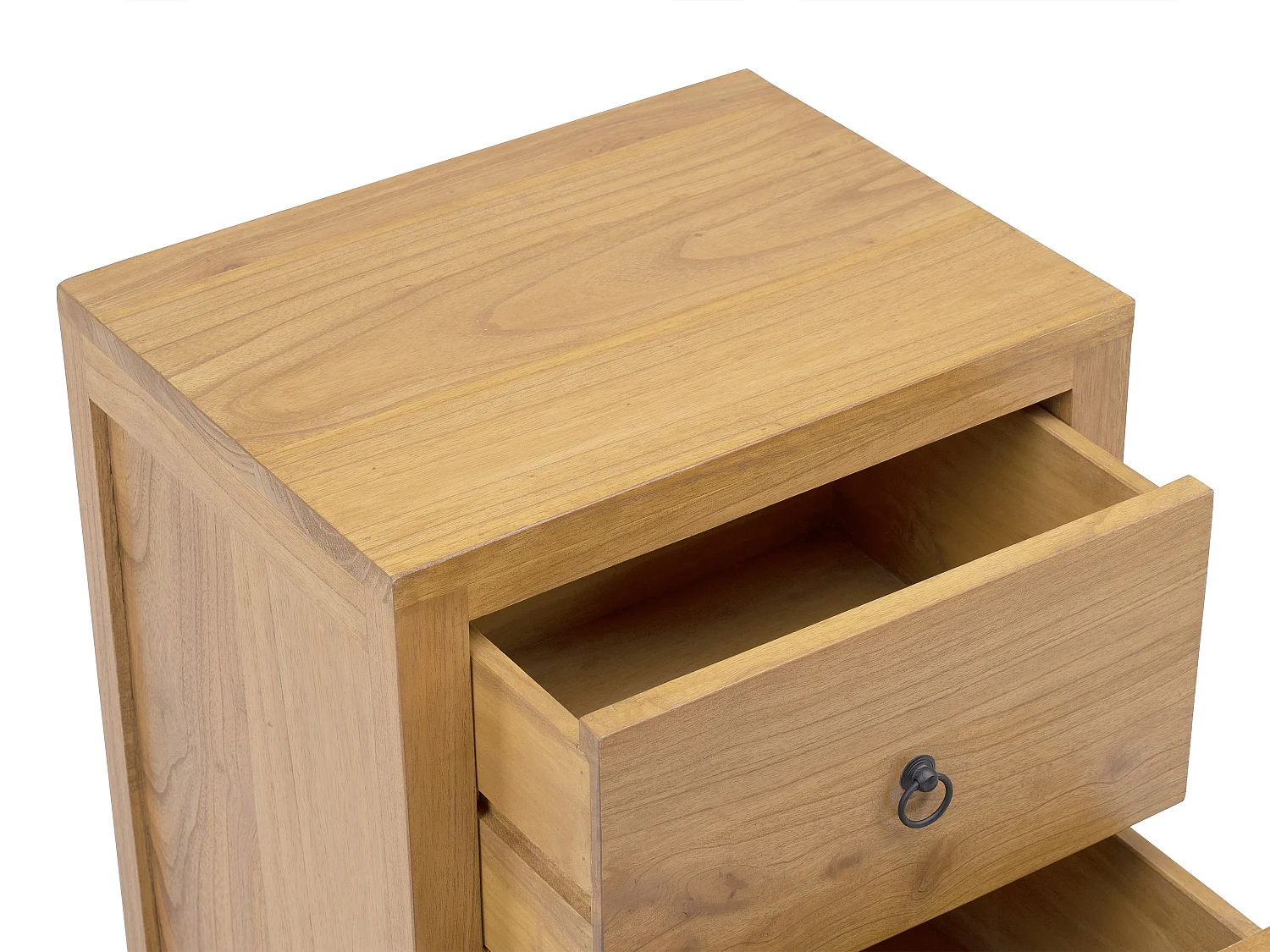 Comodino 2 cassetti Legno di Mindi Naturale  - PILABO