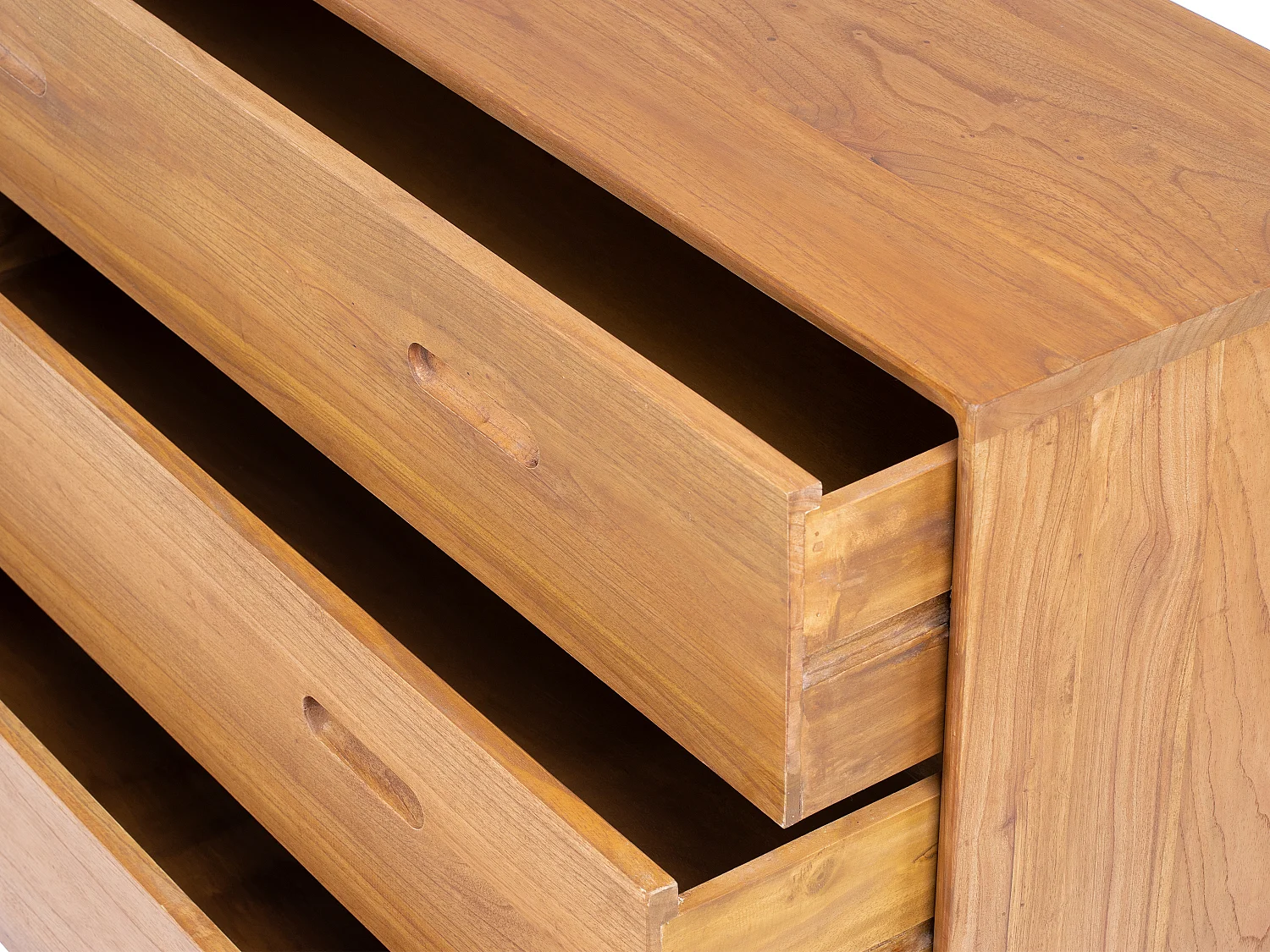 Comò 3 cassetti Legno di Mindi Naturale - PONIDA