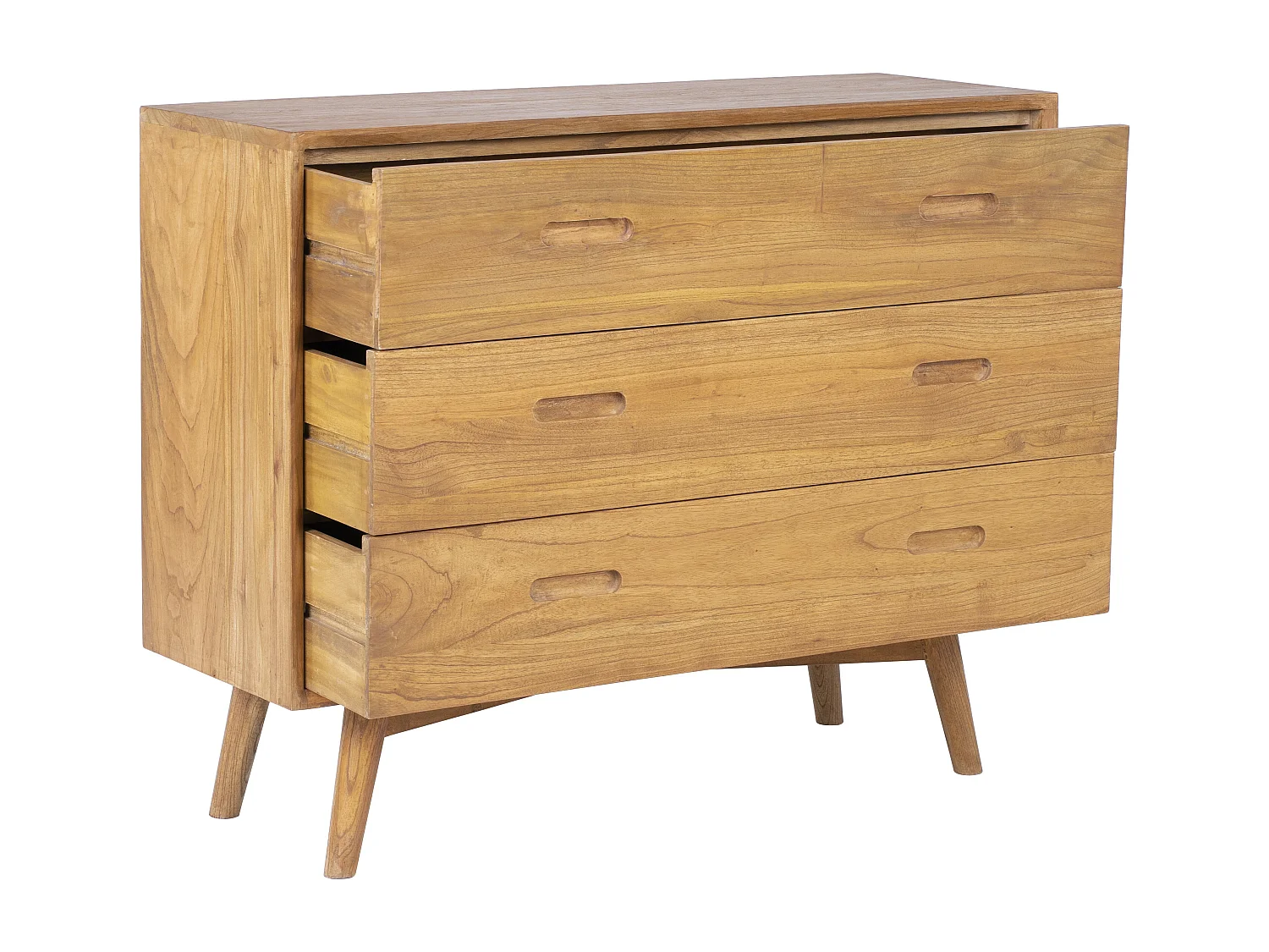 Ladekast met 3 lades - Mindihout - Naturel - PONIDA