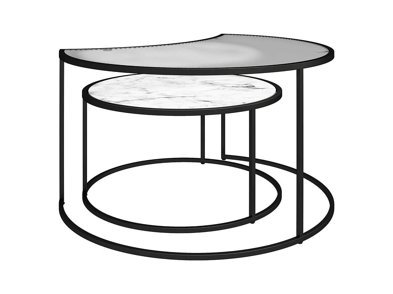 Mesa de centro com 1 prateleira em MDF de carvalho e creme