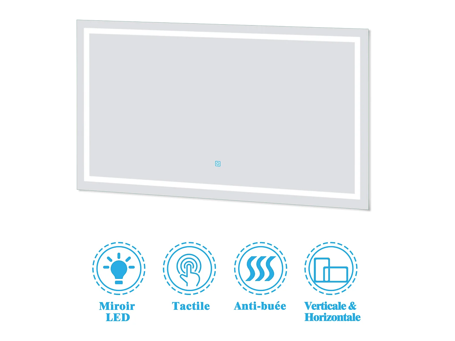 Ensemble meubles Salle de Bain 100cm vasque + colonne + miroir lumineux Anthracite - Aica