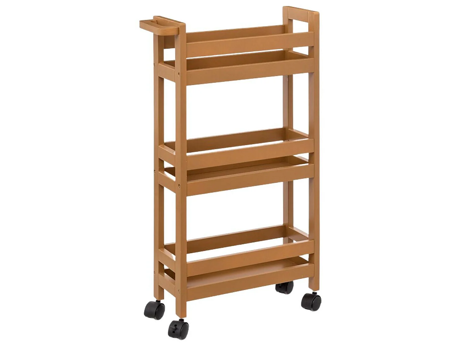 Chariot en bambou à roulettes 75x40x15cm 7house