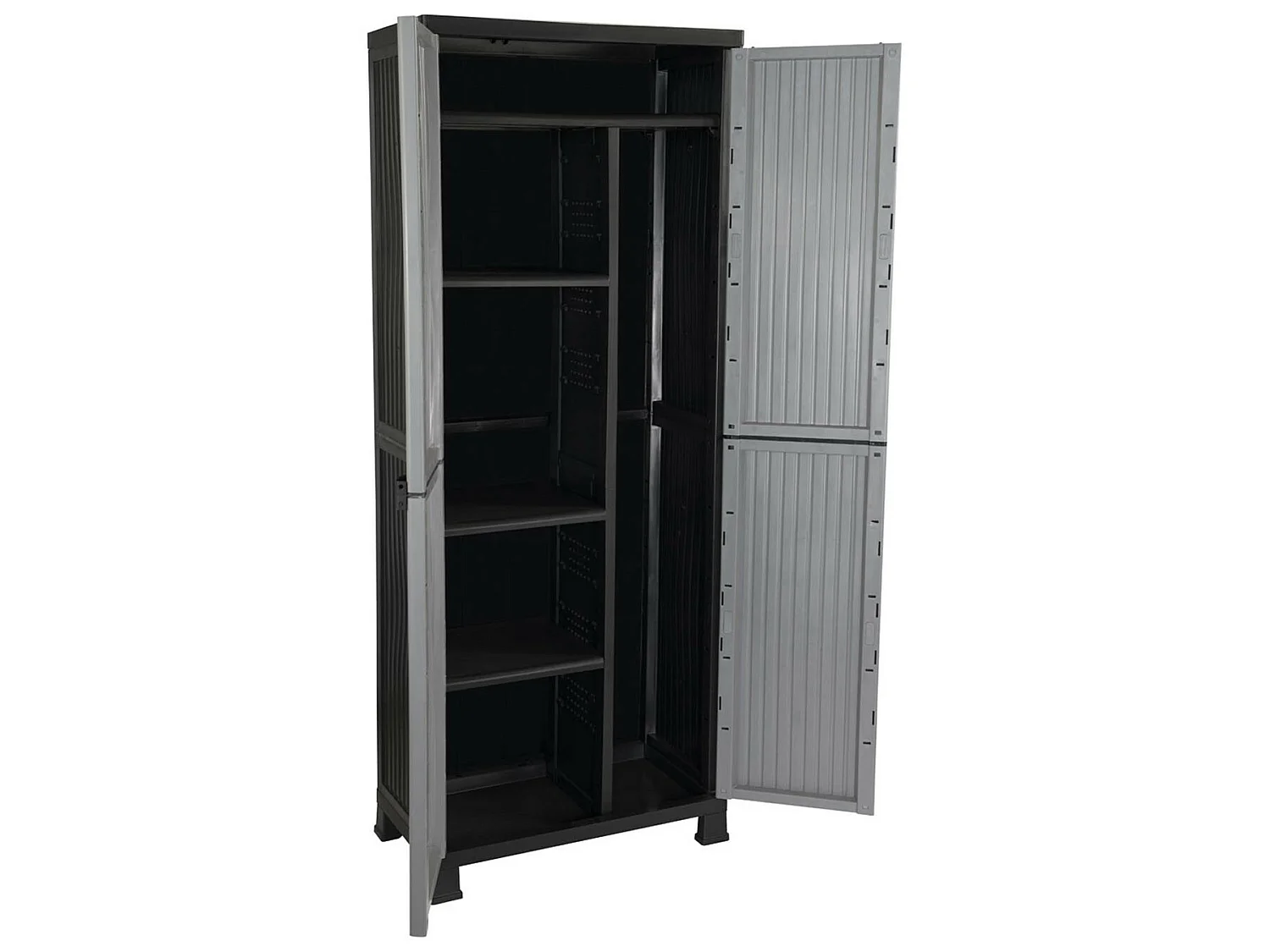 Armadio da esterno in resina con spazio per scopa e 4 ripiani 171x68x39cm