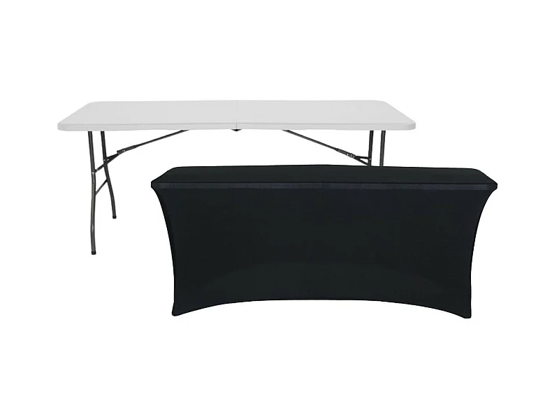 Mesa Plegable 240cm Blanca + Funda Catering 7house
