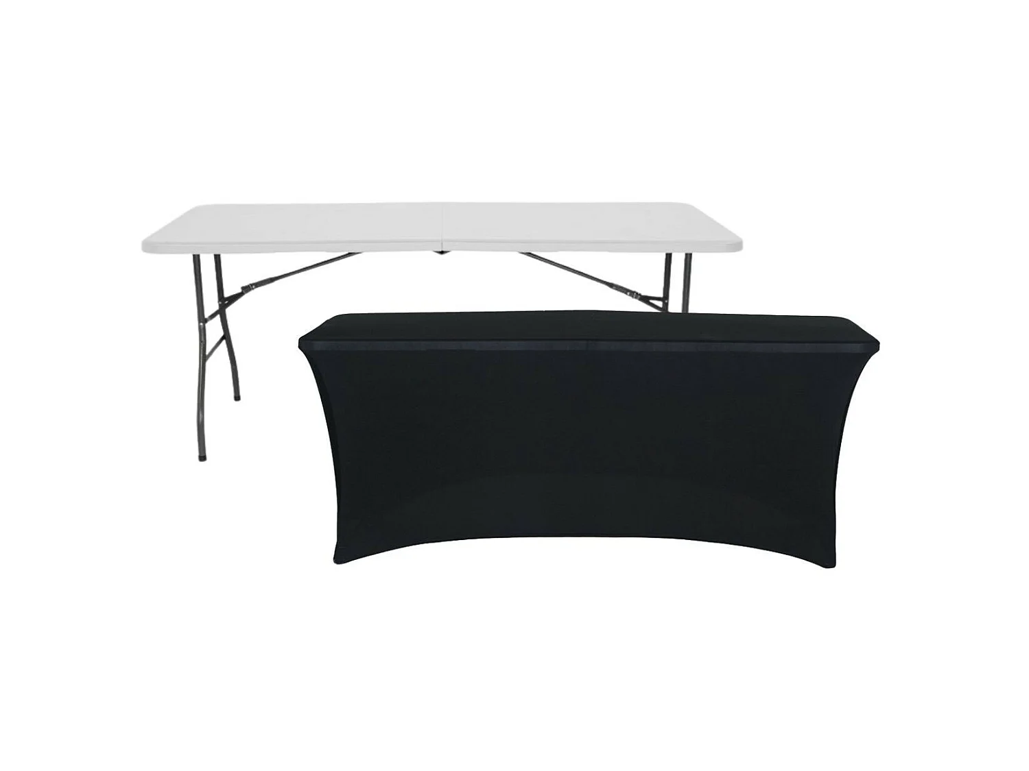 Table pliante 240cm Blanc + Housse Traiteur 7house