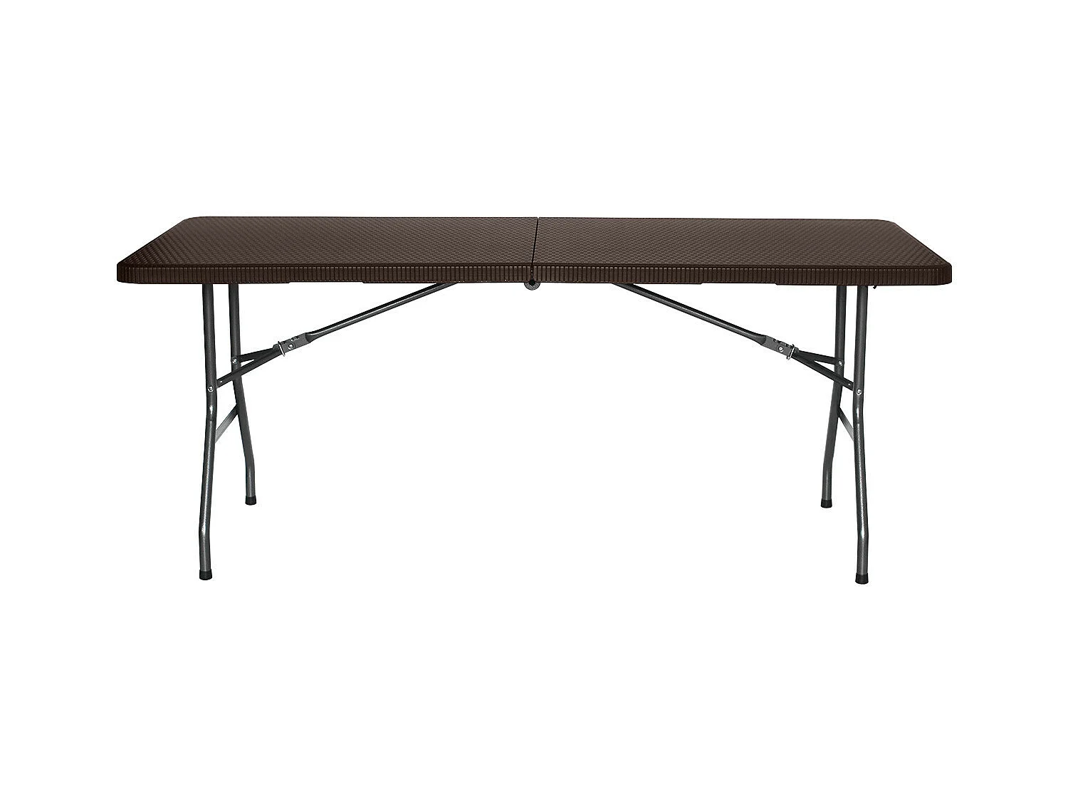 Mesa Plegable Rectangular Efecto Ratán 180x74x74cm 7house