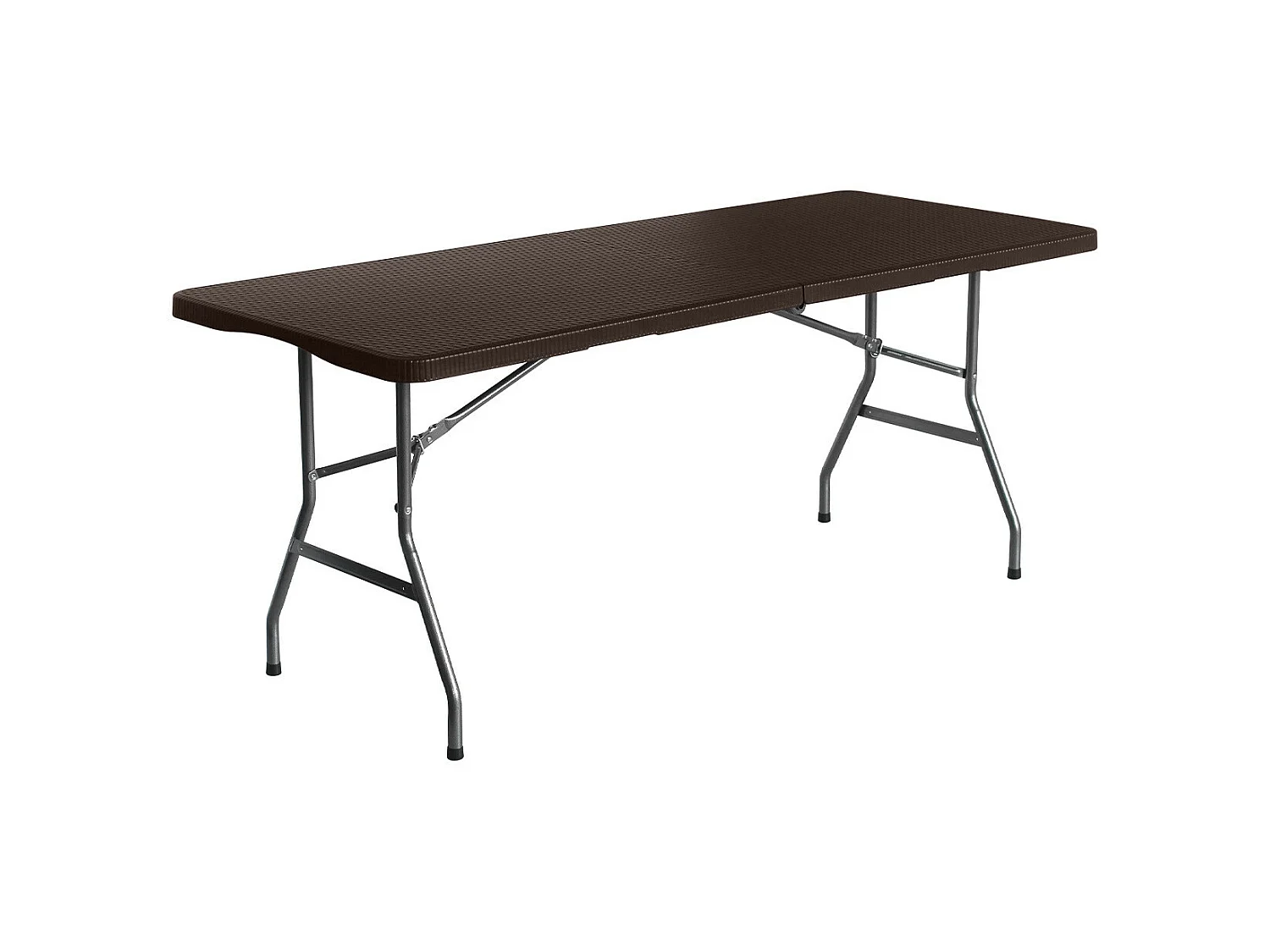 Table pliante rectangulaire effet rotin 180x74x74cm 7house