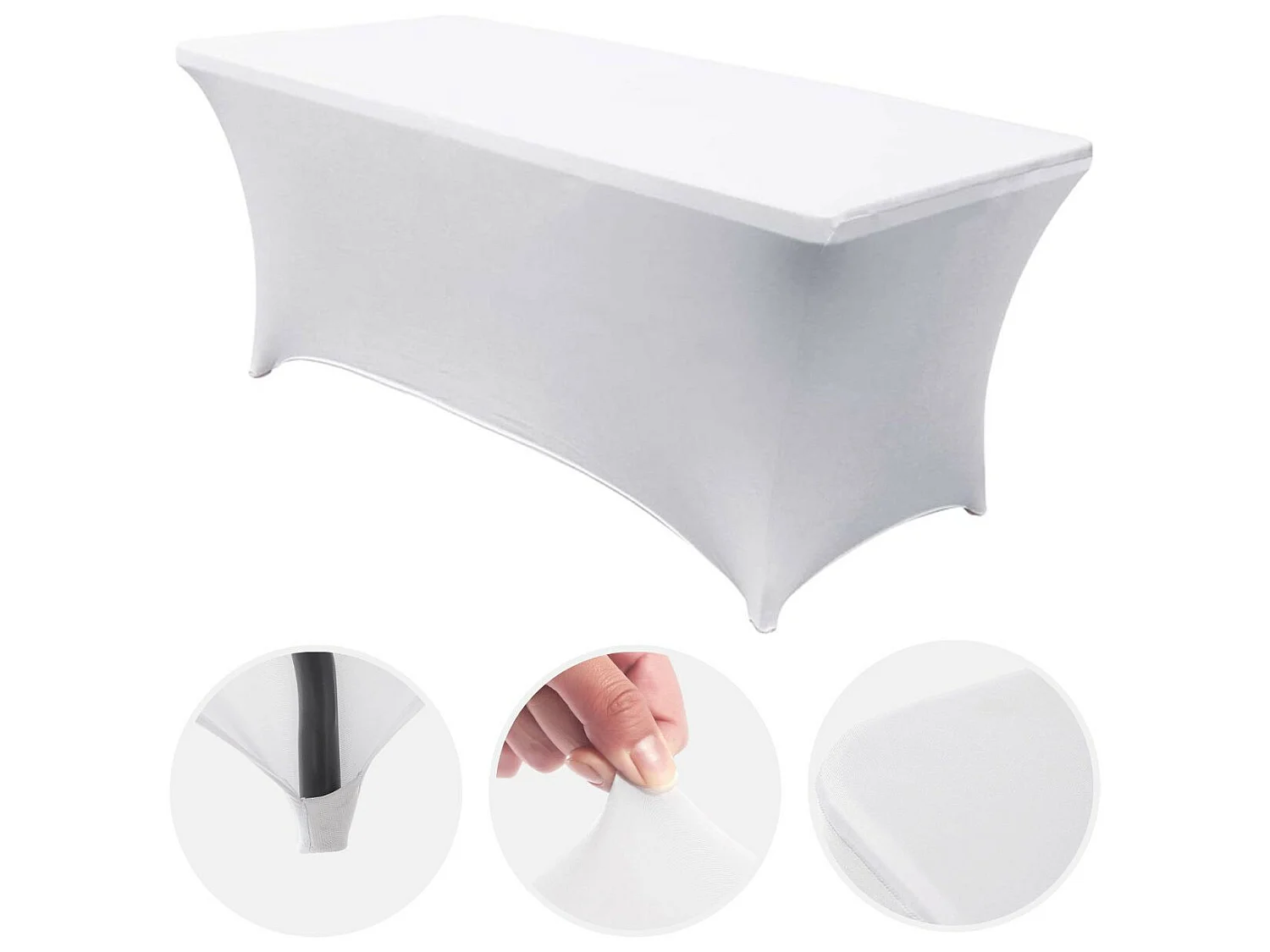 Table pliante 150cm Blanc + Housse Traiteur 7house