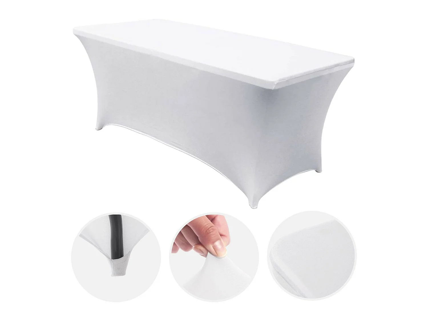 Table pliante 150cm Blanc + Housse Traiteur 7house
