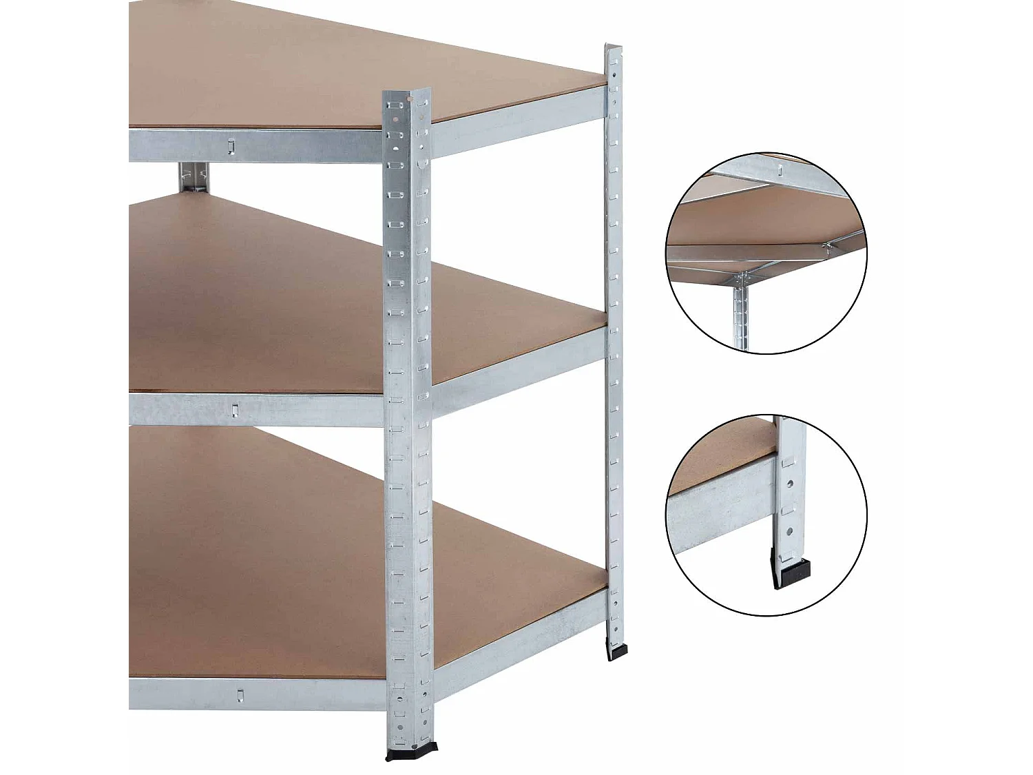 Estantería Esquinera Modular 5 Baldas Ajustables 180x80x40x56cm 875Kg O91