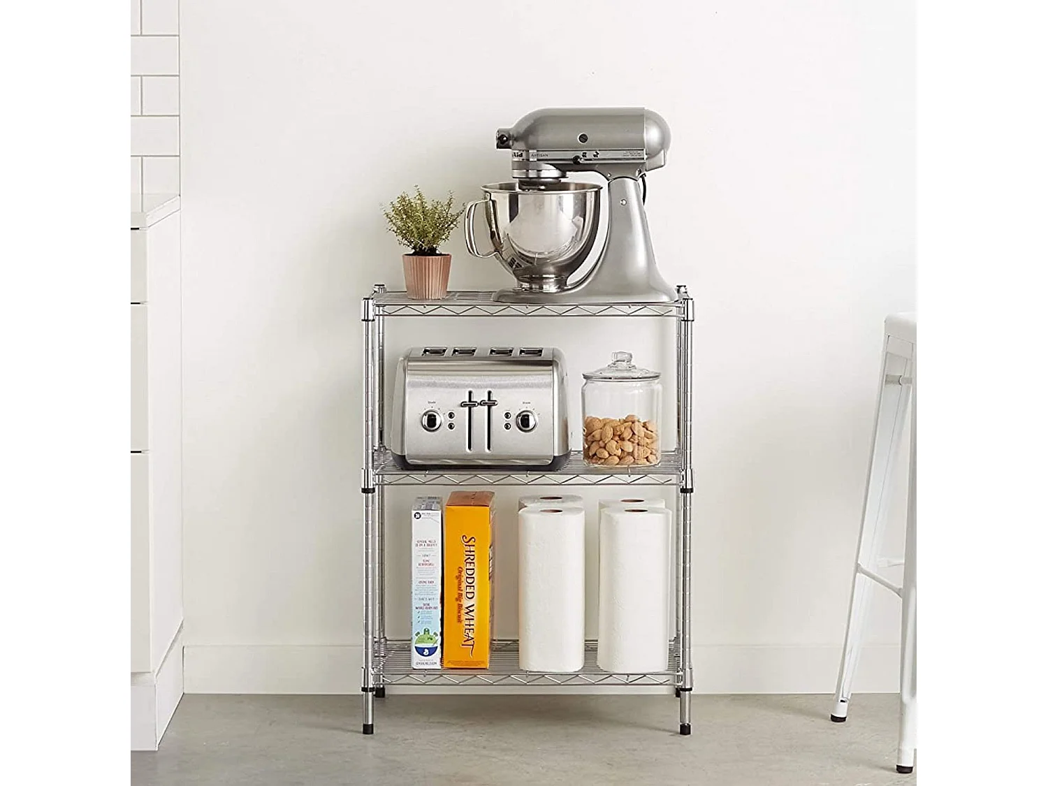 Etagère en métal avec 3 étagères réglables 76.2x58.9x34cm 240Kg 7house