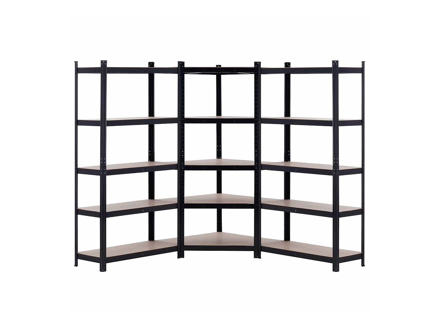 Pack 2 étagères modulaires et 1 étagère d'angle 5 étagères réglables O91