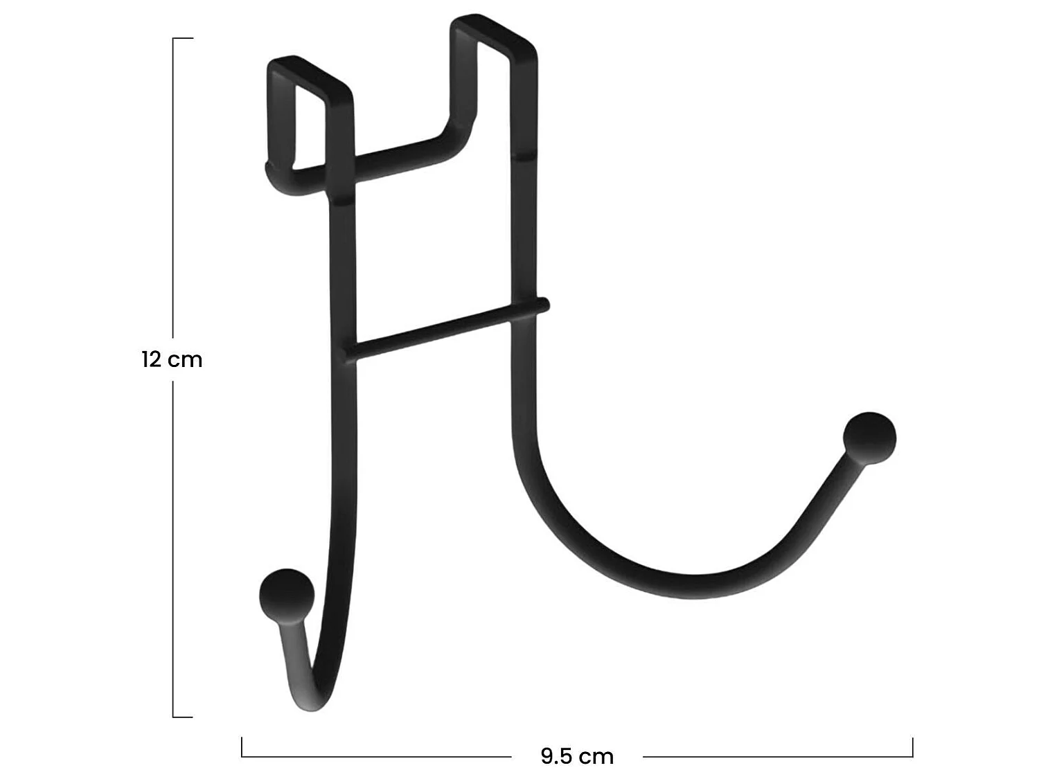 Toallero de Puerta con 2 Ganchos 4.5x9.5x12cm 7house