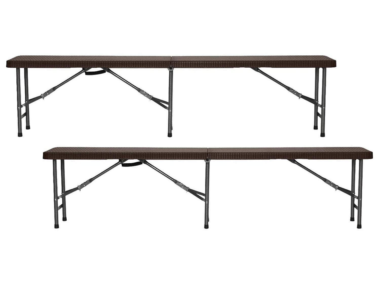 Pack 2 Bancos Plegables Catering Efecto Ratán 180x30x43cm 7house