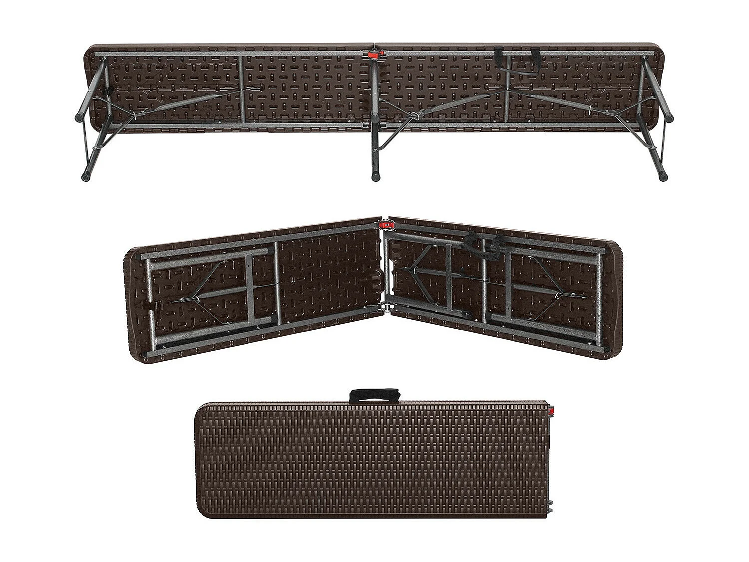 Pack 2 Bancos Plegables Catering Efecto Ratán 180x30x43cm 7house