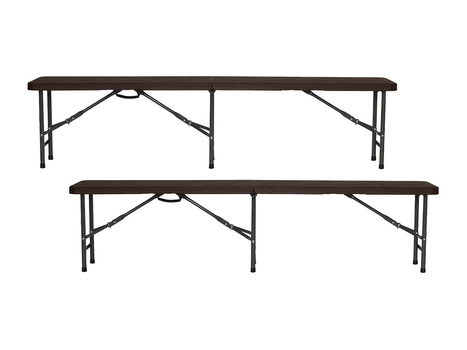 Pack 2 Bancs Pliants Traiteur Effet Bois 180x30x43cm 7house