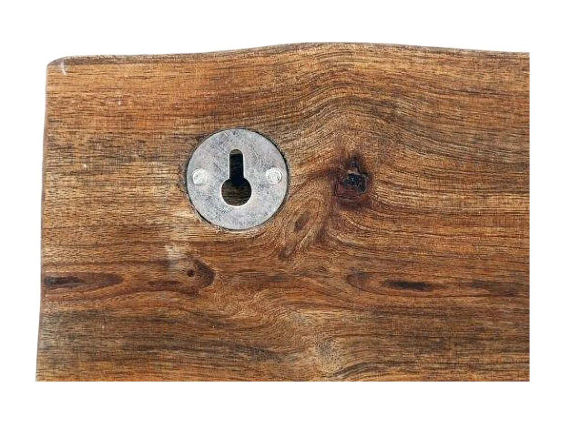 Patère 4 crochets en bois de manguier et fer Baleine