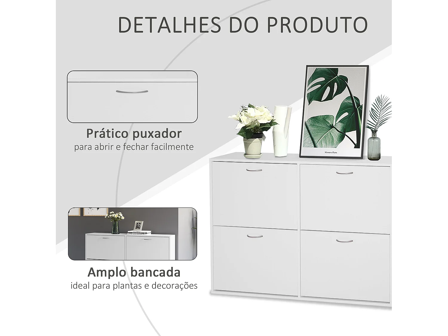 Armario de zapatos blanco 120x24x81 cm HOMCOM