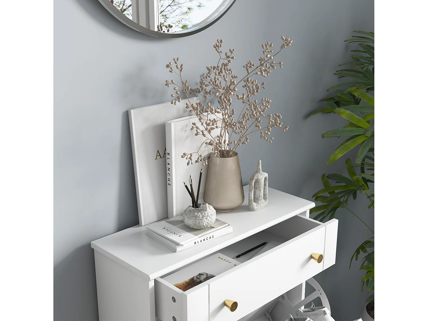 Armario de zapatos blanco 60x23.5x98.5 cm HOMCOM