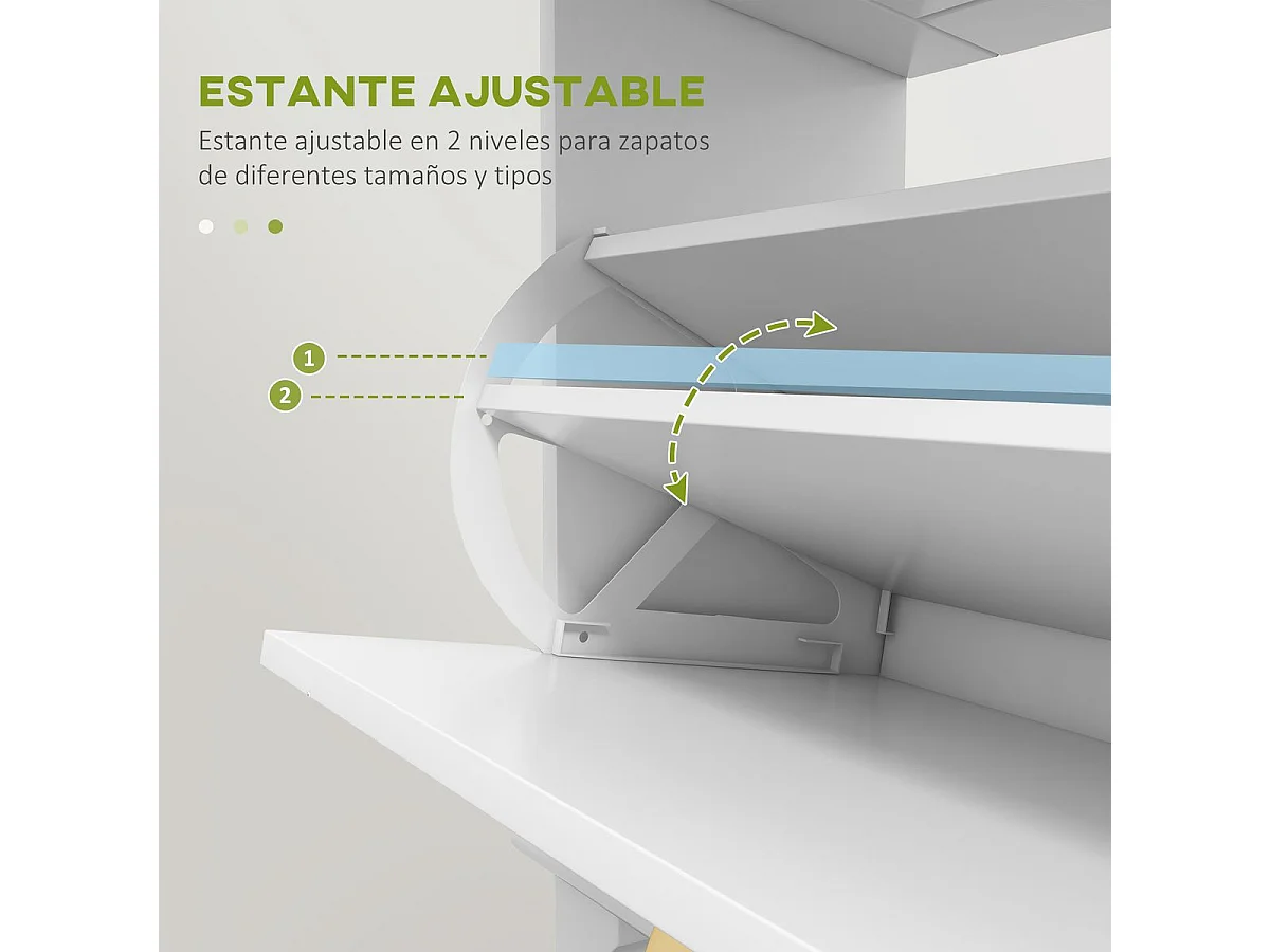 Armario de zapatos blanco 60x23.5x98.5 cm HOMCOM