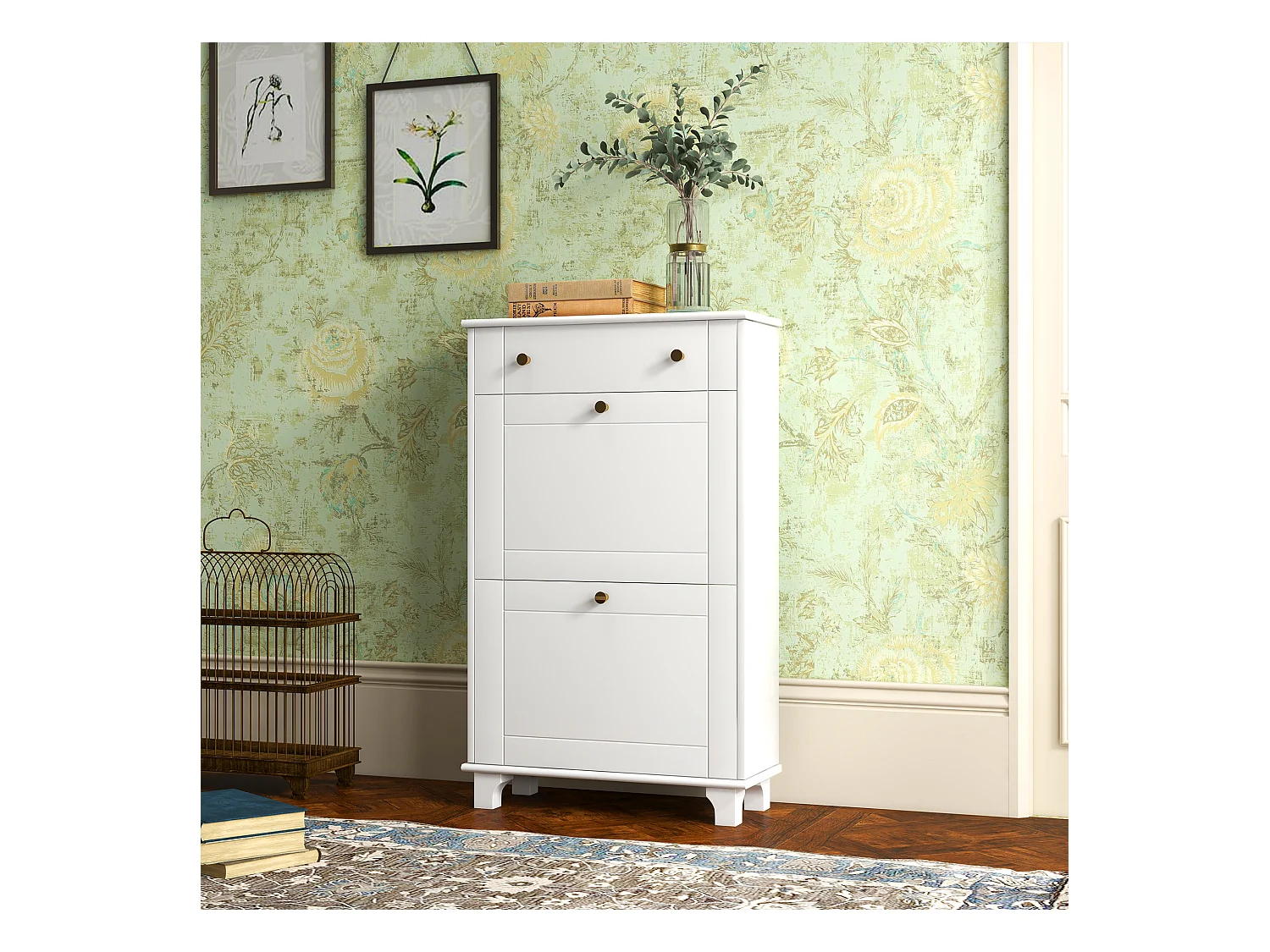 Armario de zapatos blanco 60x23.5x98.5 cm HOMCOM