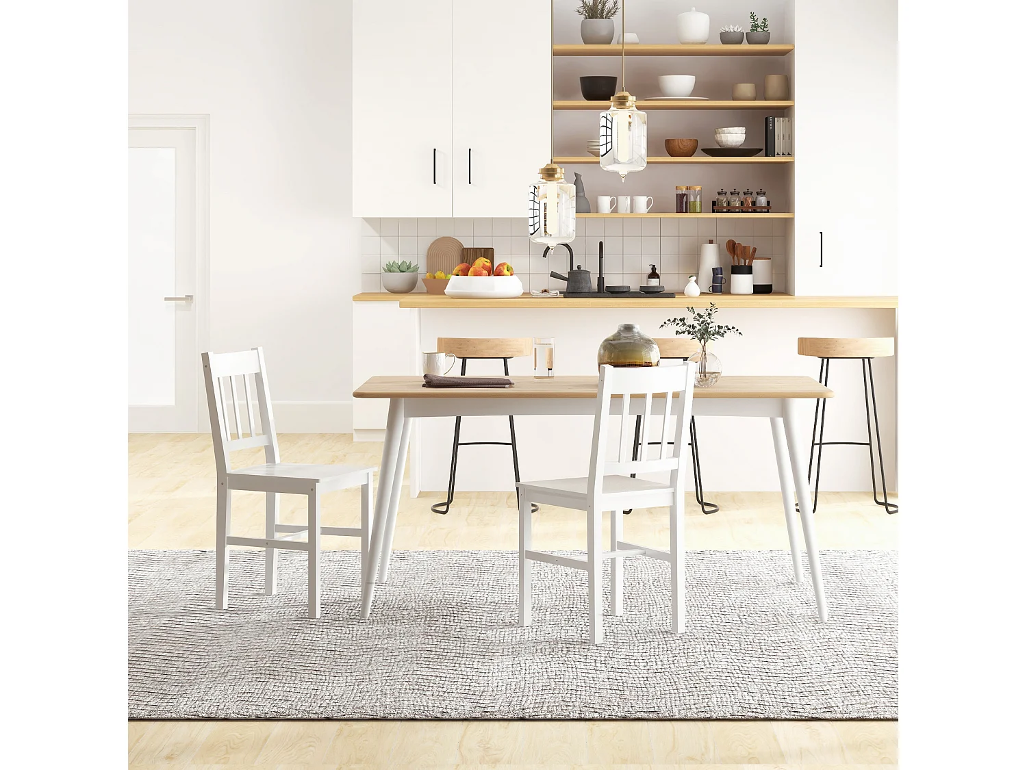 Sillas de comedor blanco 41x46.5x85.5 cm HOMCOM