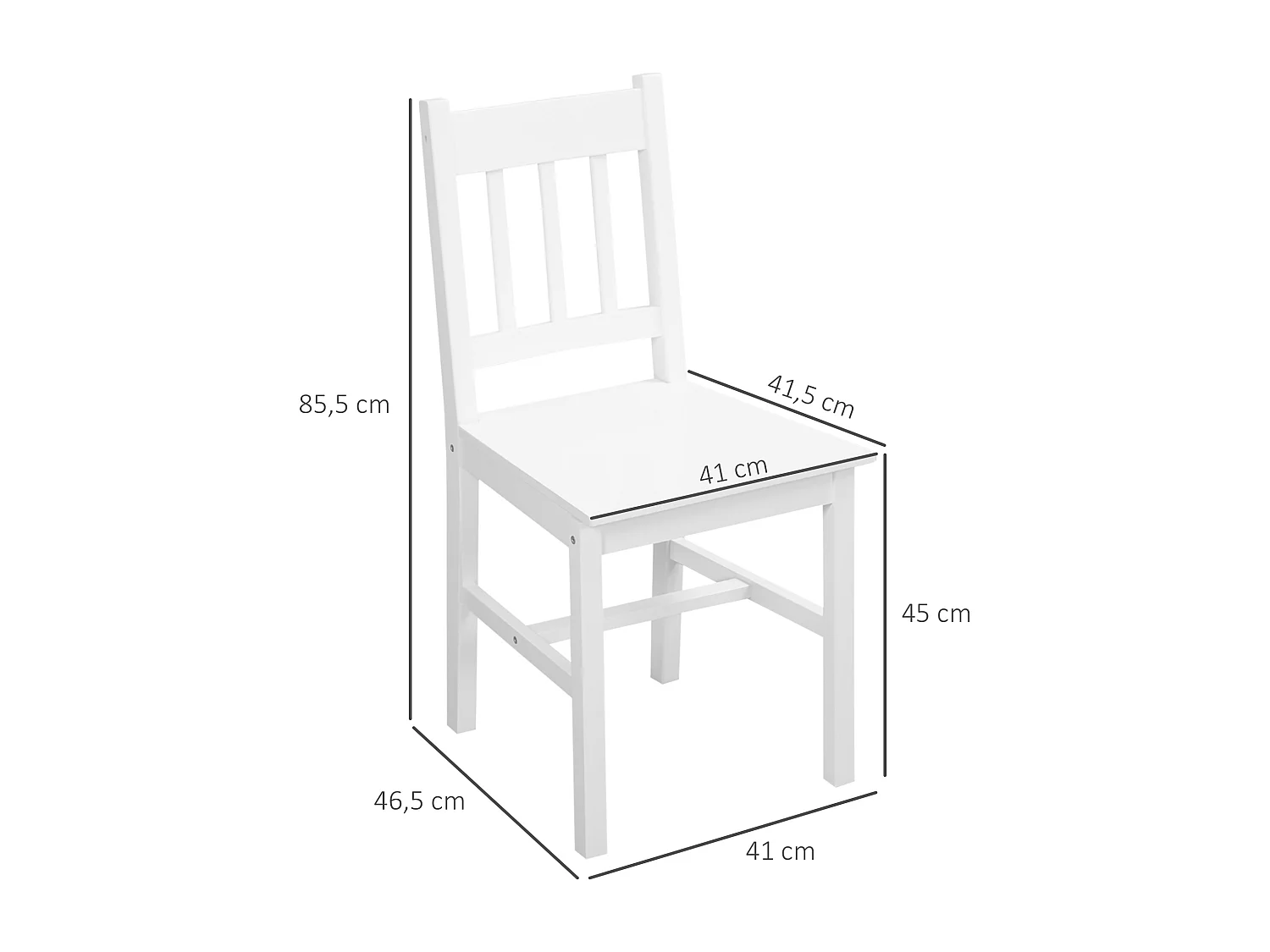 Sillas de comedor blanco 41x46.5x85.5 cm HOMCOM