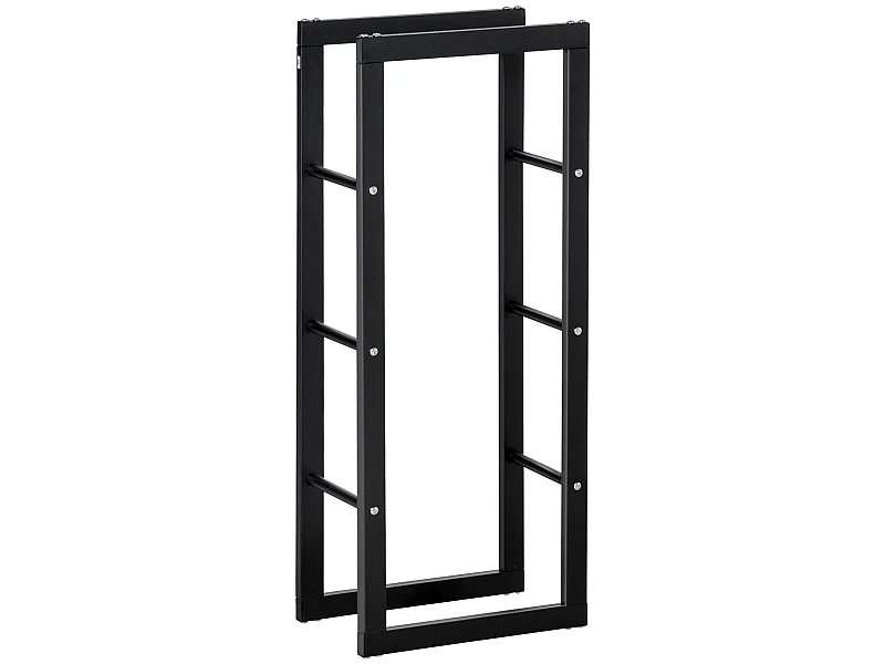 Soporte para leña negro 40x25x100 cm HOMCOM