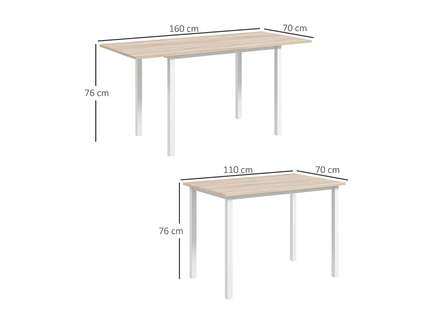 Mesa de comedor madera natural 160x70x76 cm HOMCOM