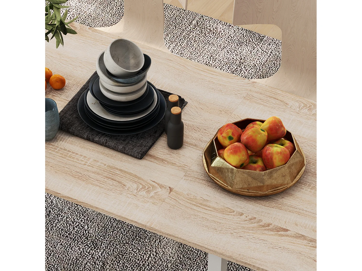 Mesa de comedor madera natural 160x70x76 cm HOMCOM